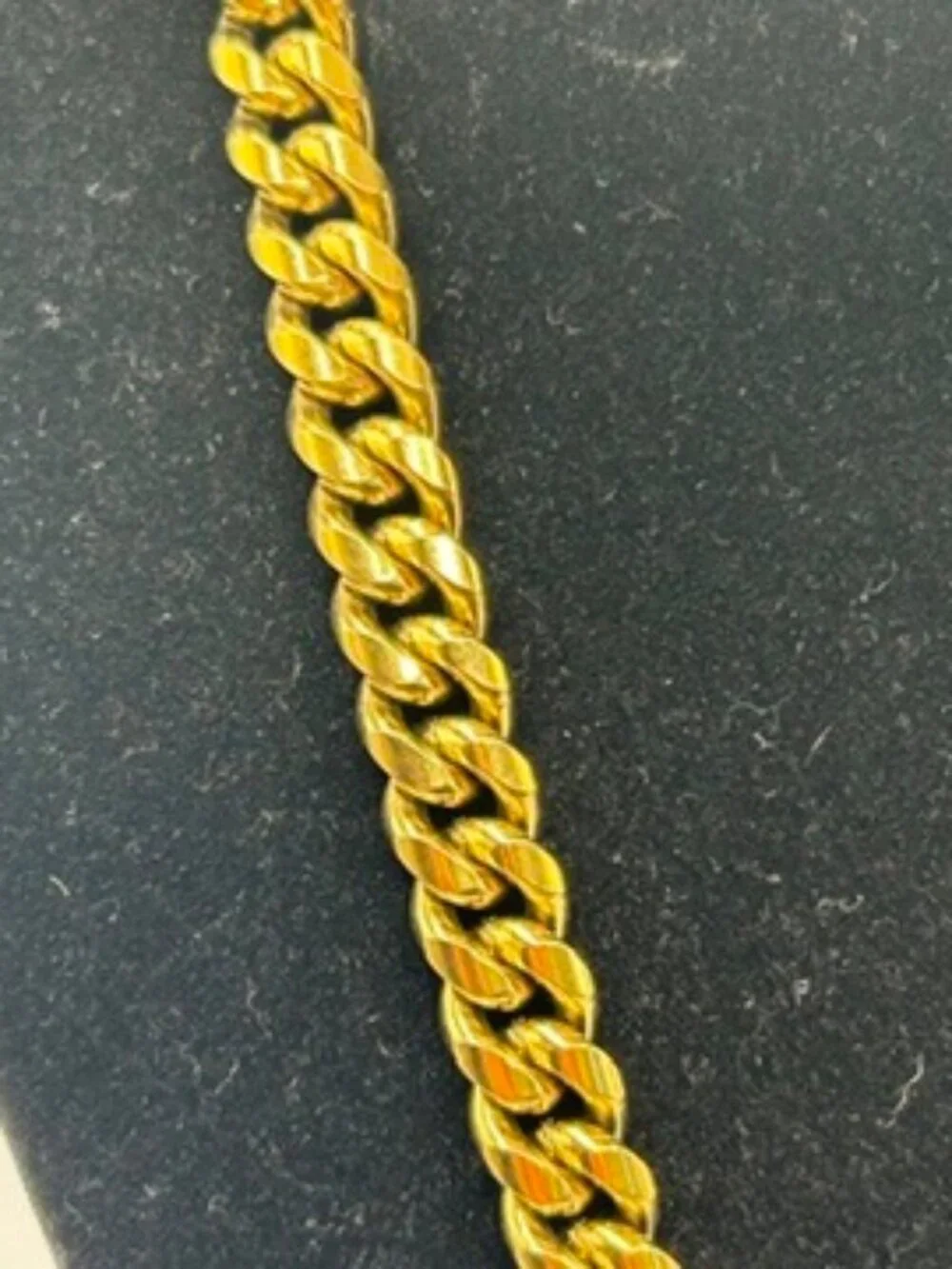 Mens 8mm Real Gold Cuban Chain Stainless Steel Plated Necklace 26 Inch Solid